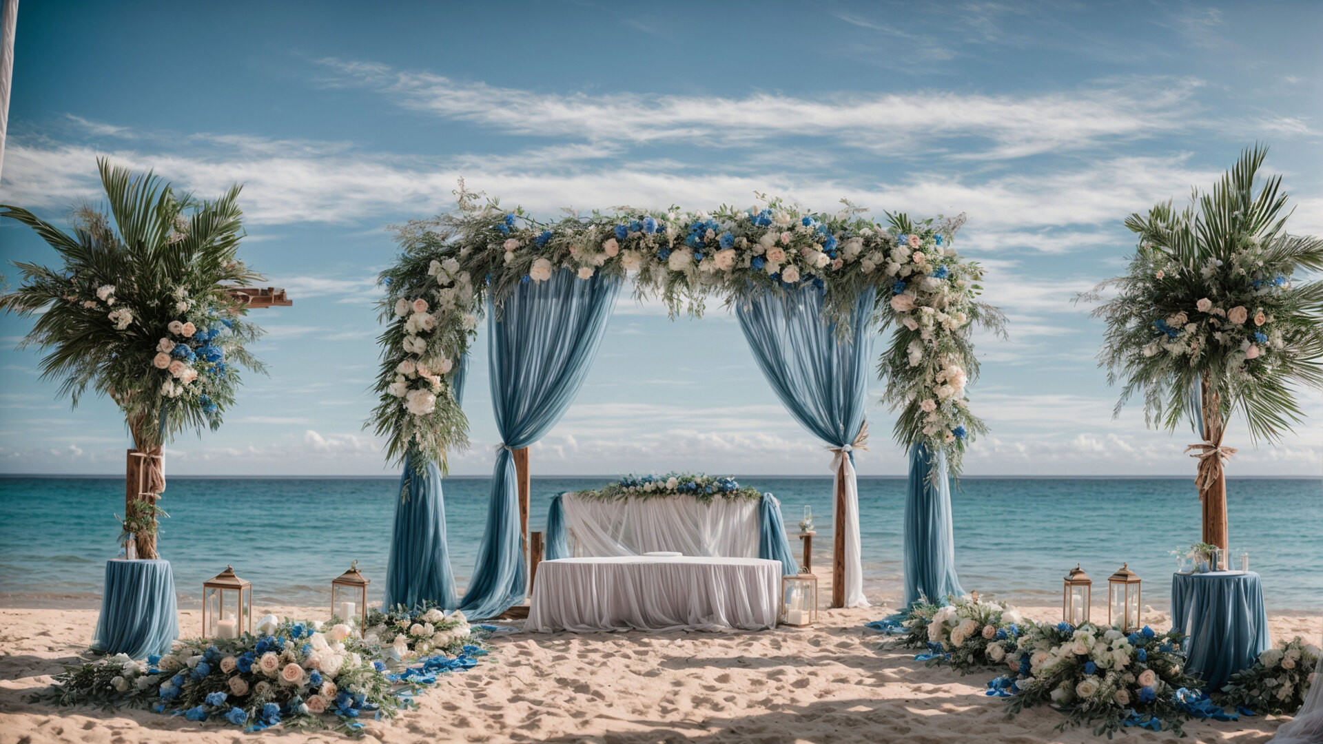 Ai Generated Beach Wedding Background Perfect Blend Of The