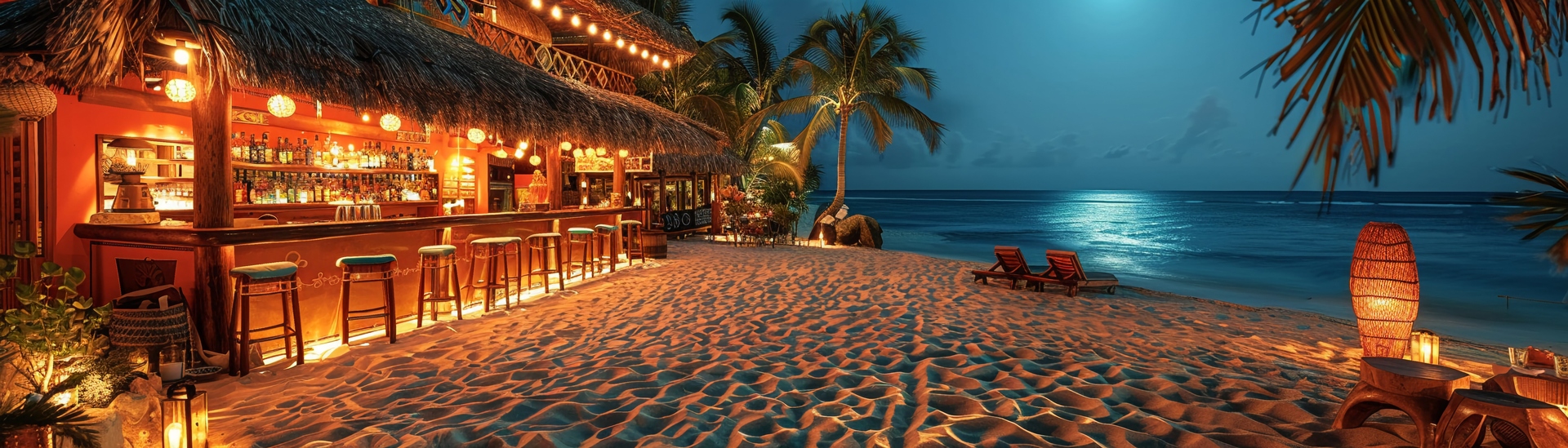 Ai Generated Caribbean Inspired Beach Bar With Thatched