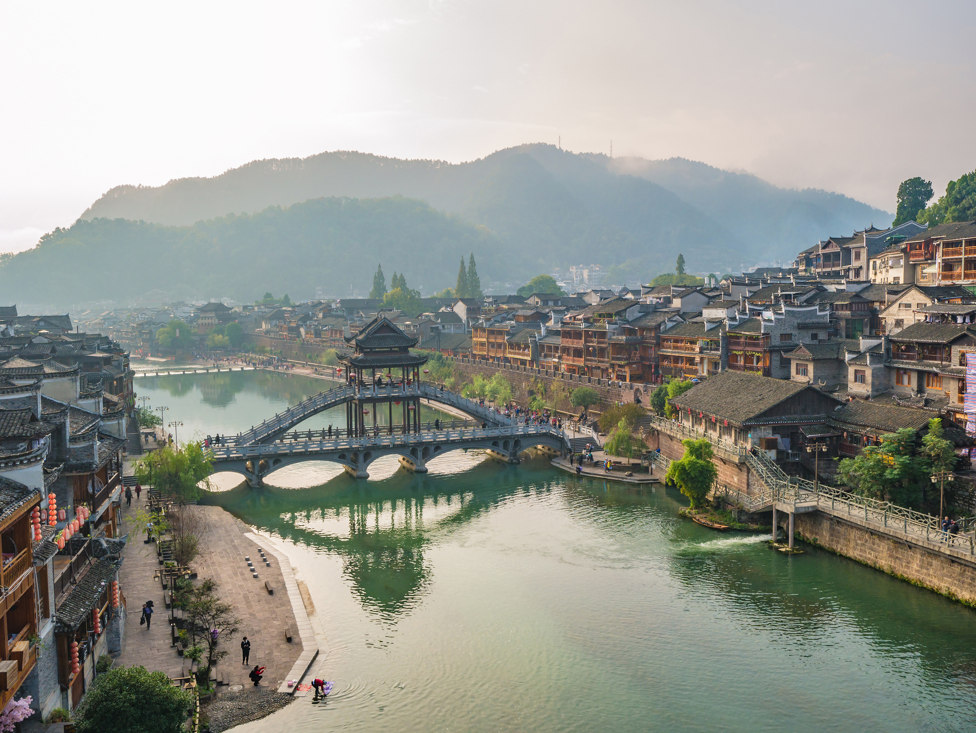 Scenery View In The Morning Of Fenghuang Old Town Phoenix