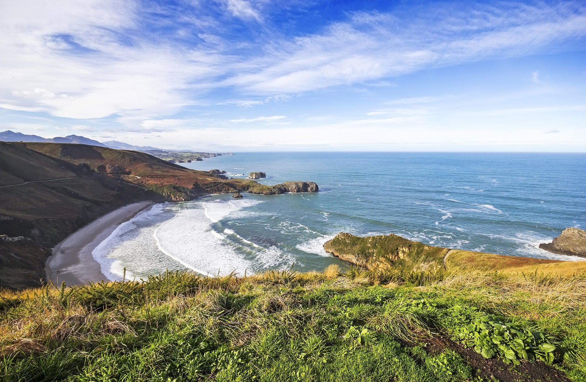 Beach Of Torimbia Near Llanes Asturias Spain