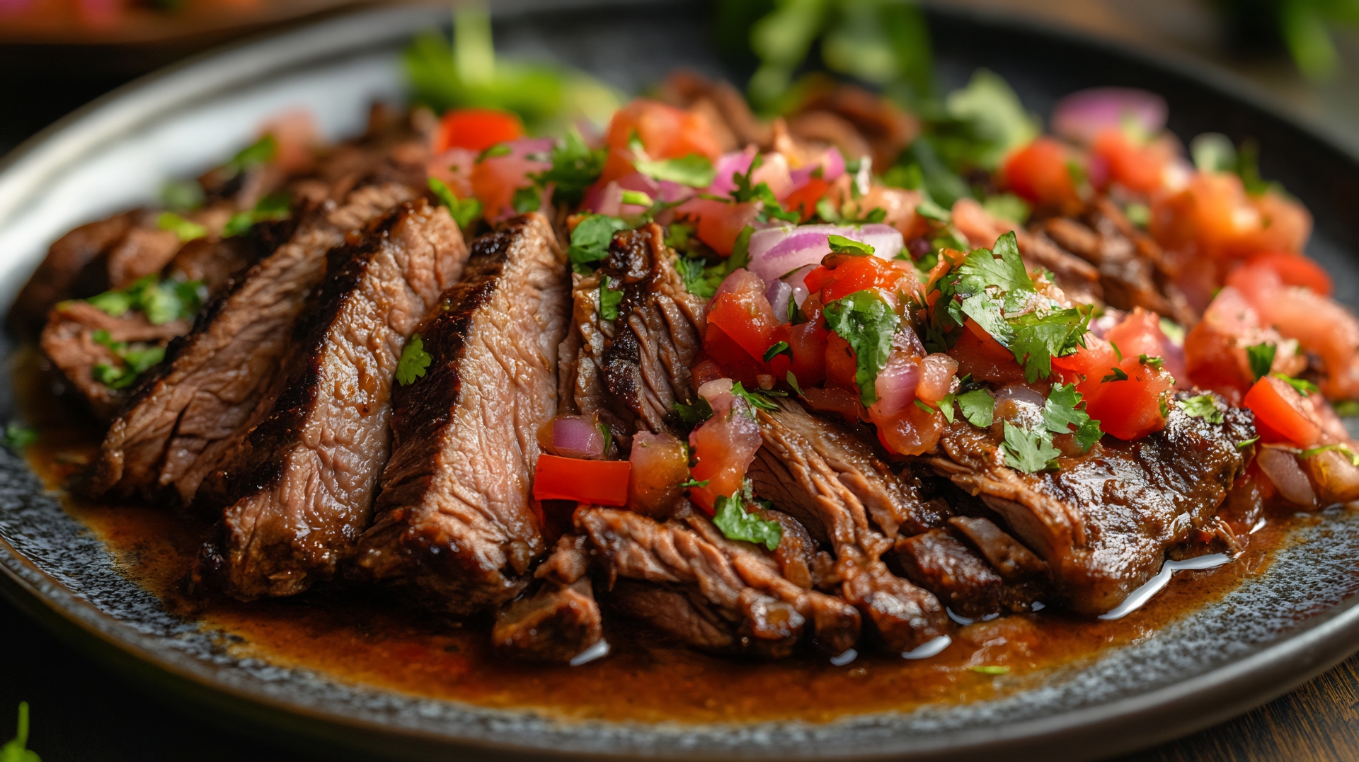 Creative Plate Of Barbacoa From Mexico With Tender Slow